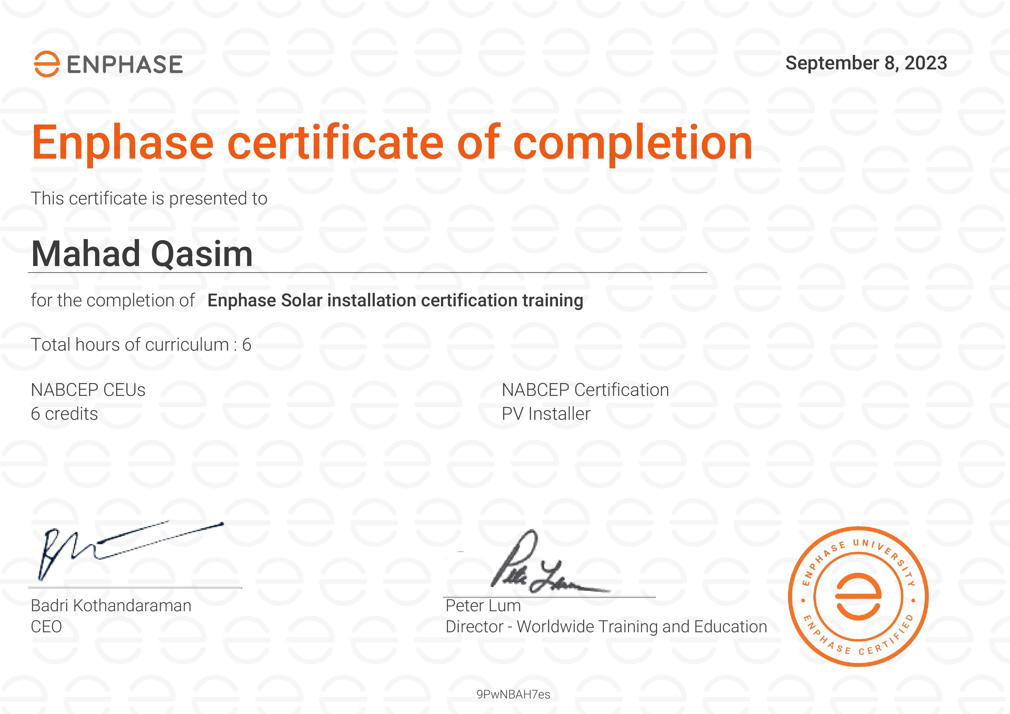 Enphase Solar PV Installation